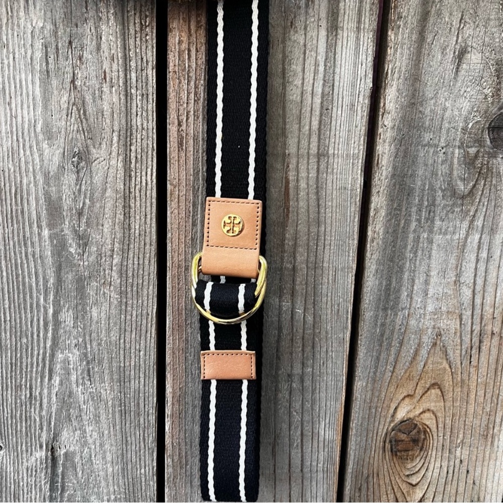 Tory Burch Black and Tan Belt